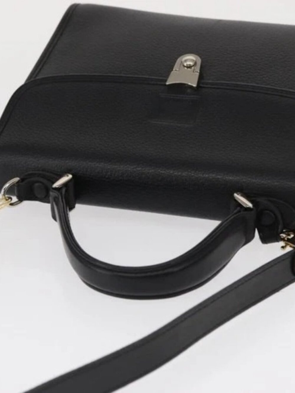Burberrys Hand Bag Leather 2way Black Silver Auth - Picture 6 of 16